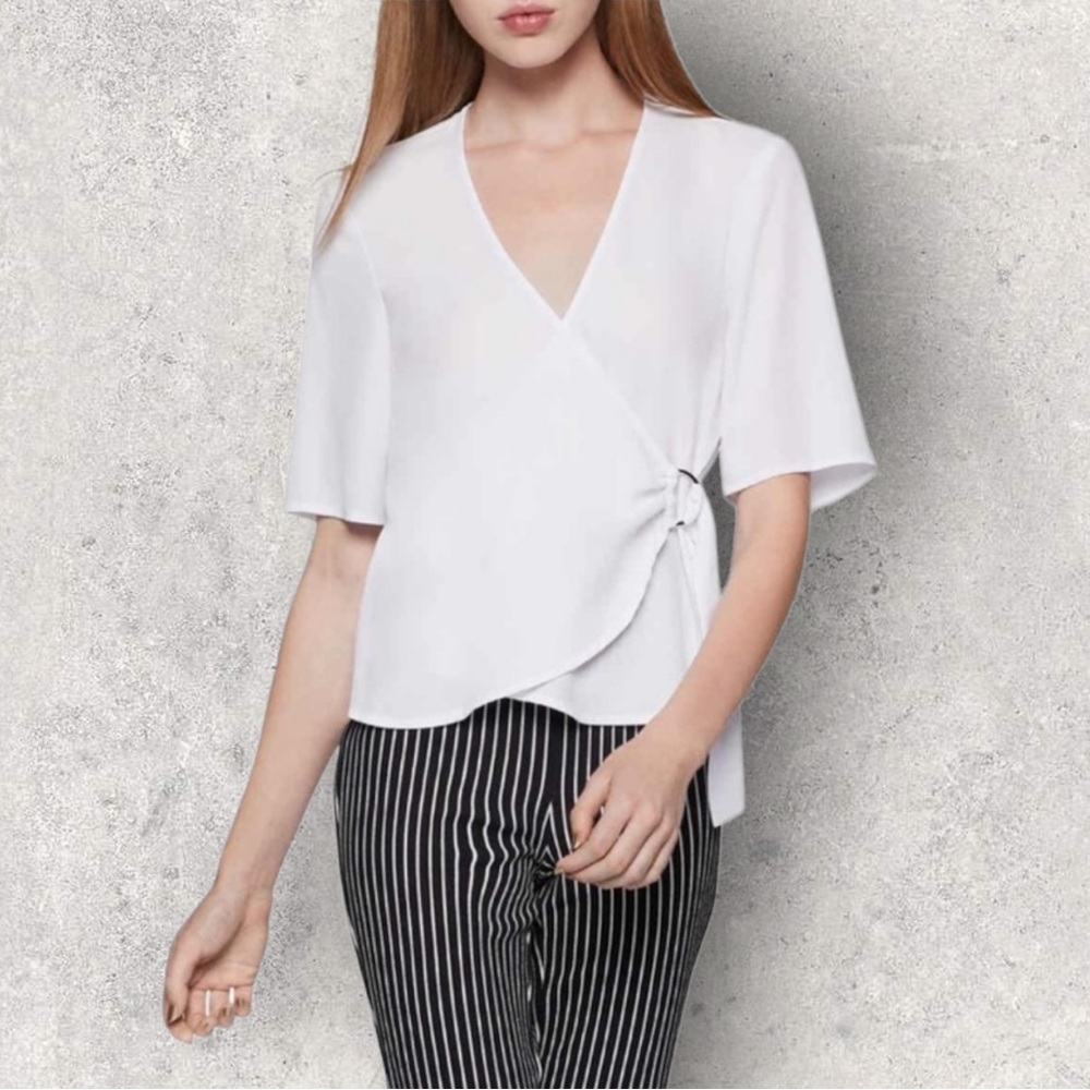 BCBG • White Wrap Top • XXS